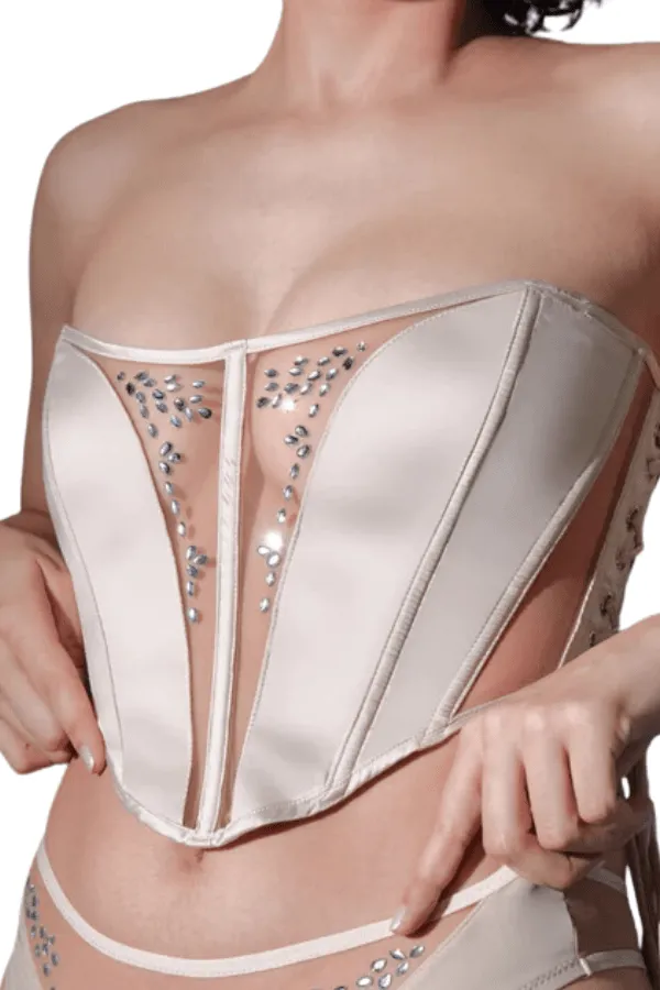 Dripping in Jewels Corset - Champagne