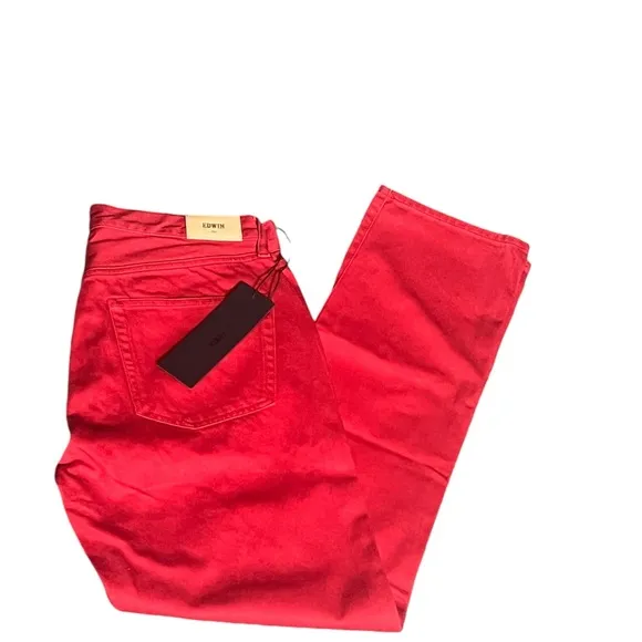 Edwin, Size-28x29, Red, Caí, Straight Leg Denim Jeans. NWT @13