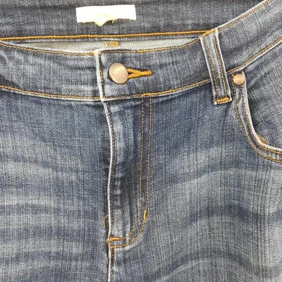 Eileen Fisher Straight Leg Classic Stretch Jeans Size 14 Medium Blue 5 Pocket