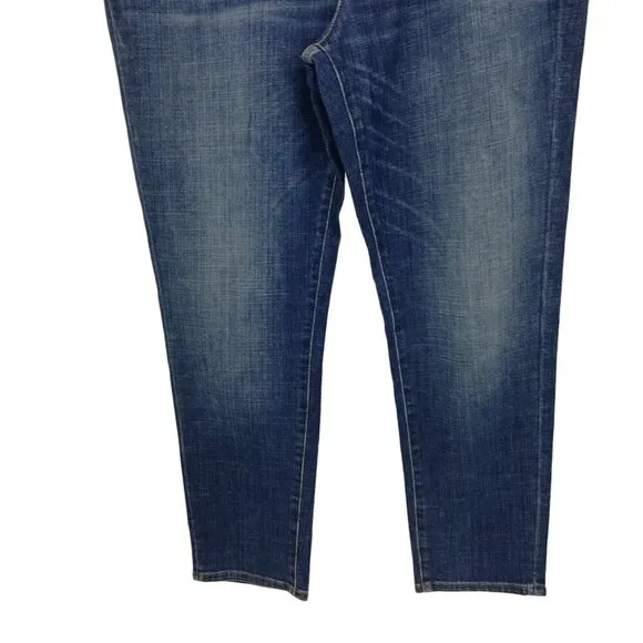 Eileen Fisher Straight Leg Classic Stretch Jeans Size 14 Medium Blue 5 Pocket