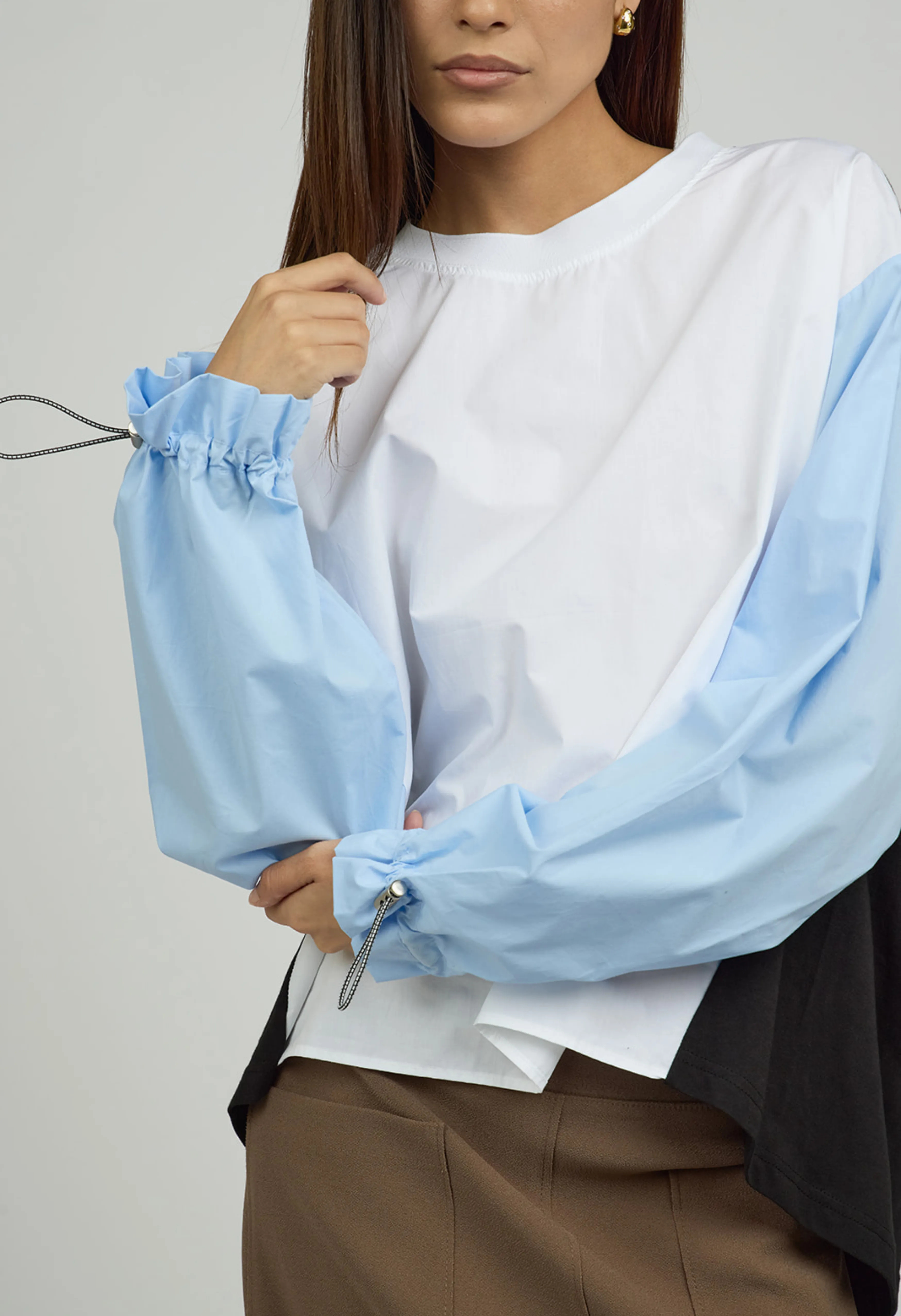 Eliza Blue Combo Stripe Top