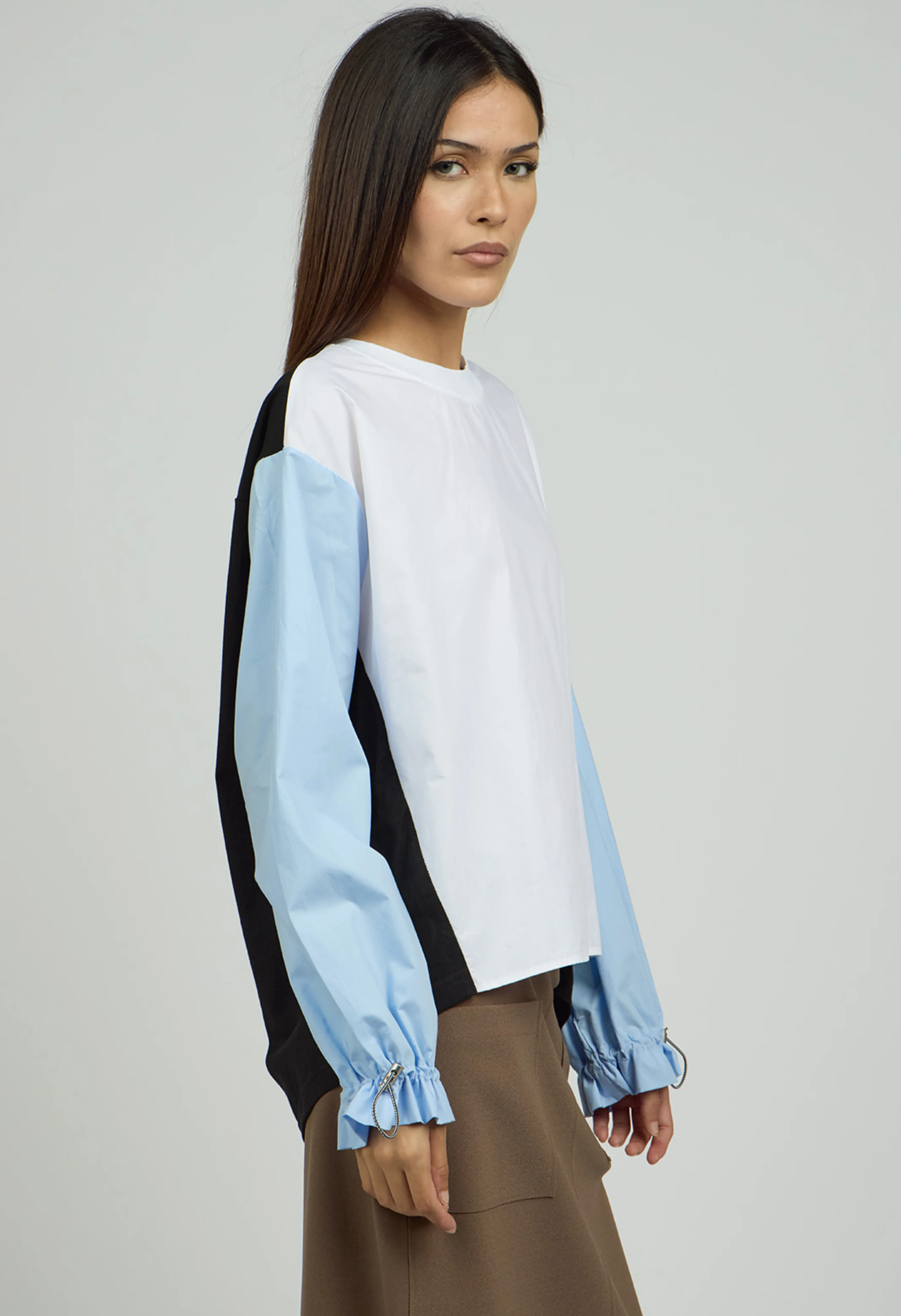 Eliza Blue Combo Stripe Top