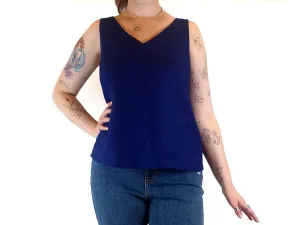 Elk bluey purple 100% linen sleeveless top size 12