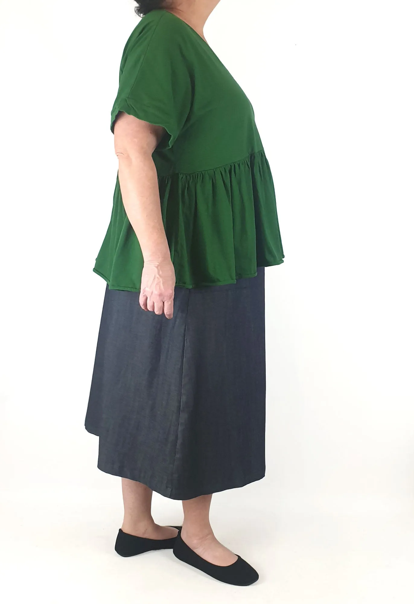 Elk green organic cotton top size 18