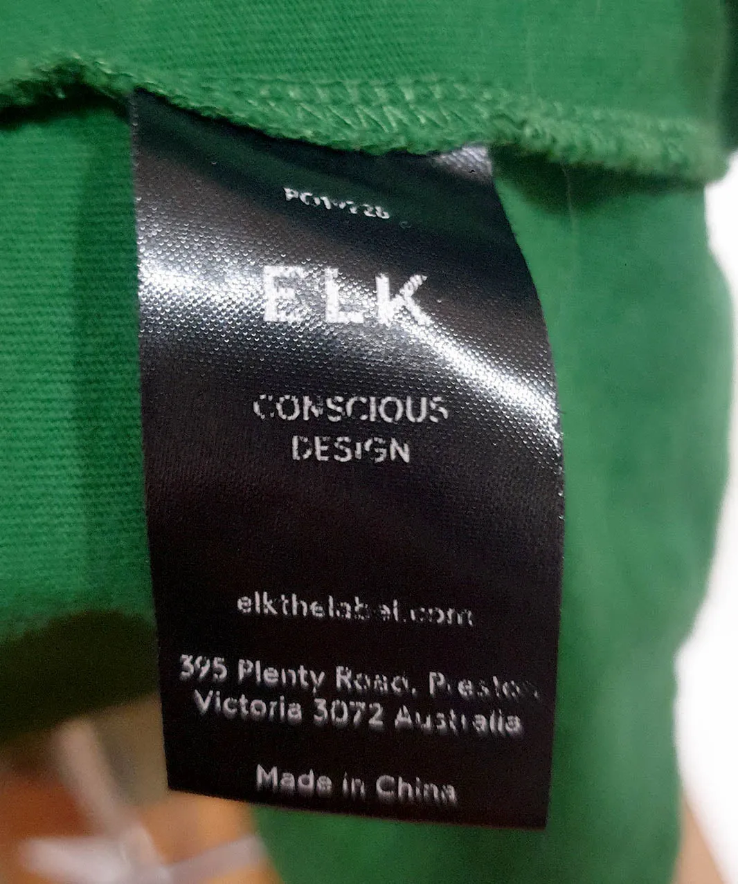 Elk green organic cotton top size 18