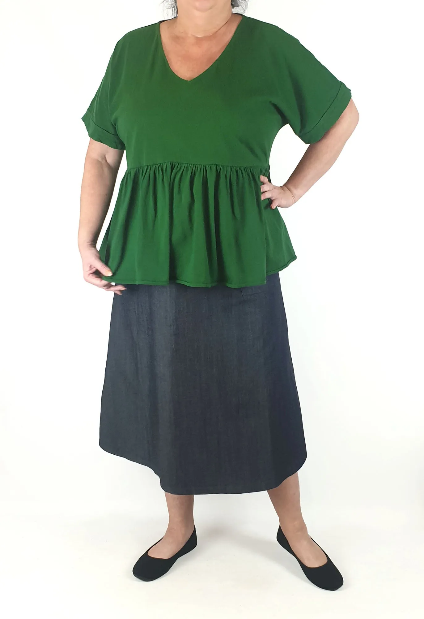 Elk green organic cotton top size 18