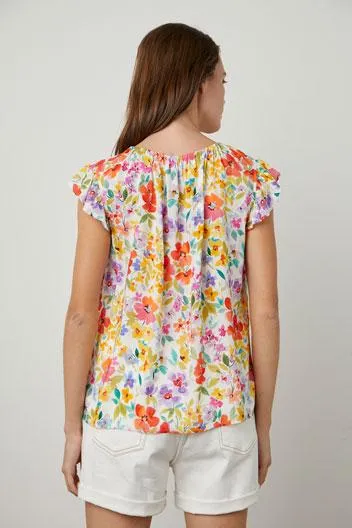 Elliott top in Ivory Floral