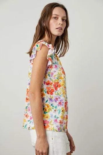 Elliott top in Ivory Floral