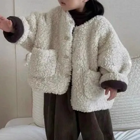 Etie Teddy Fleece Oversize Coat (Beige)