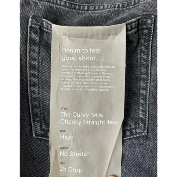 Everlane The Curvy 90s Cheeky Straight Jean Size 25