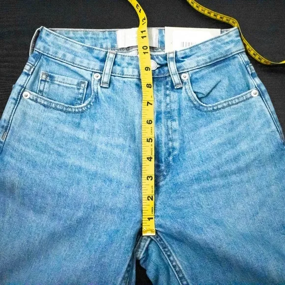 Everlane Womens Light Wash High Waisted Straight Leg Jeans Size 23 Curvy Cheeky