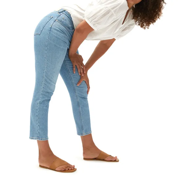 Everlane Womens Light Wash High Waisted Straight Leg Jeans Size 23 Curvy Cheeky
