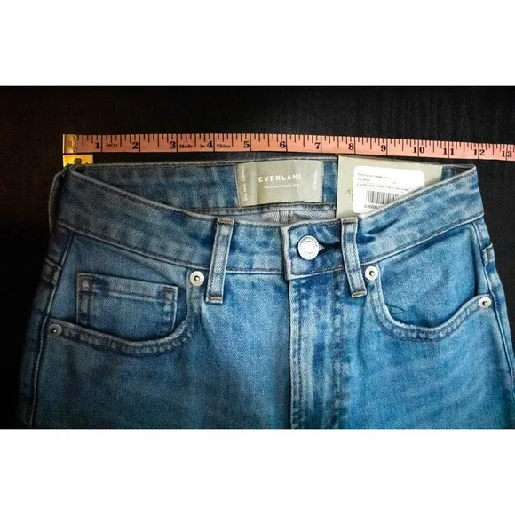 Everlane Womens Light Wash High Waisted Straight Leg Jeans Size 23 Curvy Cheeky