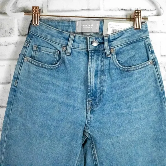 Everlane Womens Light Wash High Waisted Straight Leg Jeans Size 23 Curvy Cheeky