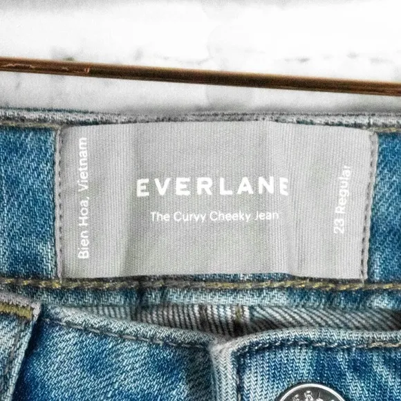 Everlane Womens Light Wash High Waisted Straight Leg Jeans Size 23 Curvy Cheeky