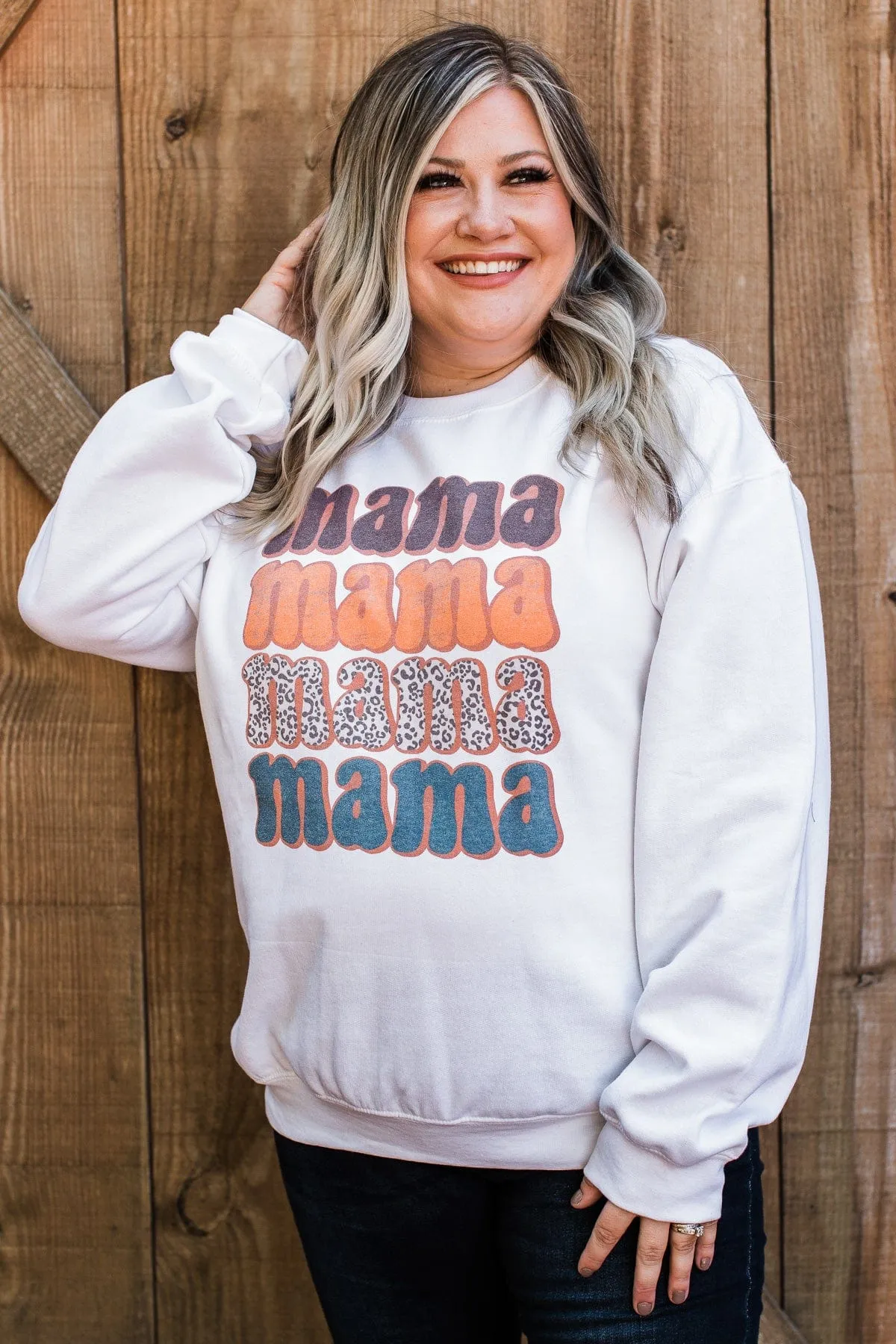 Express Your Love "Mama" Crew Neck- White