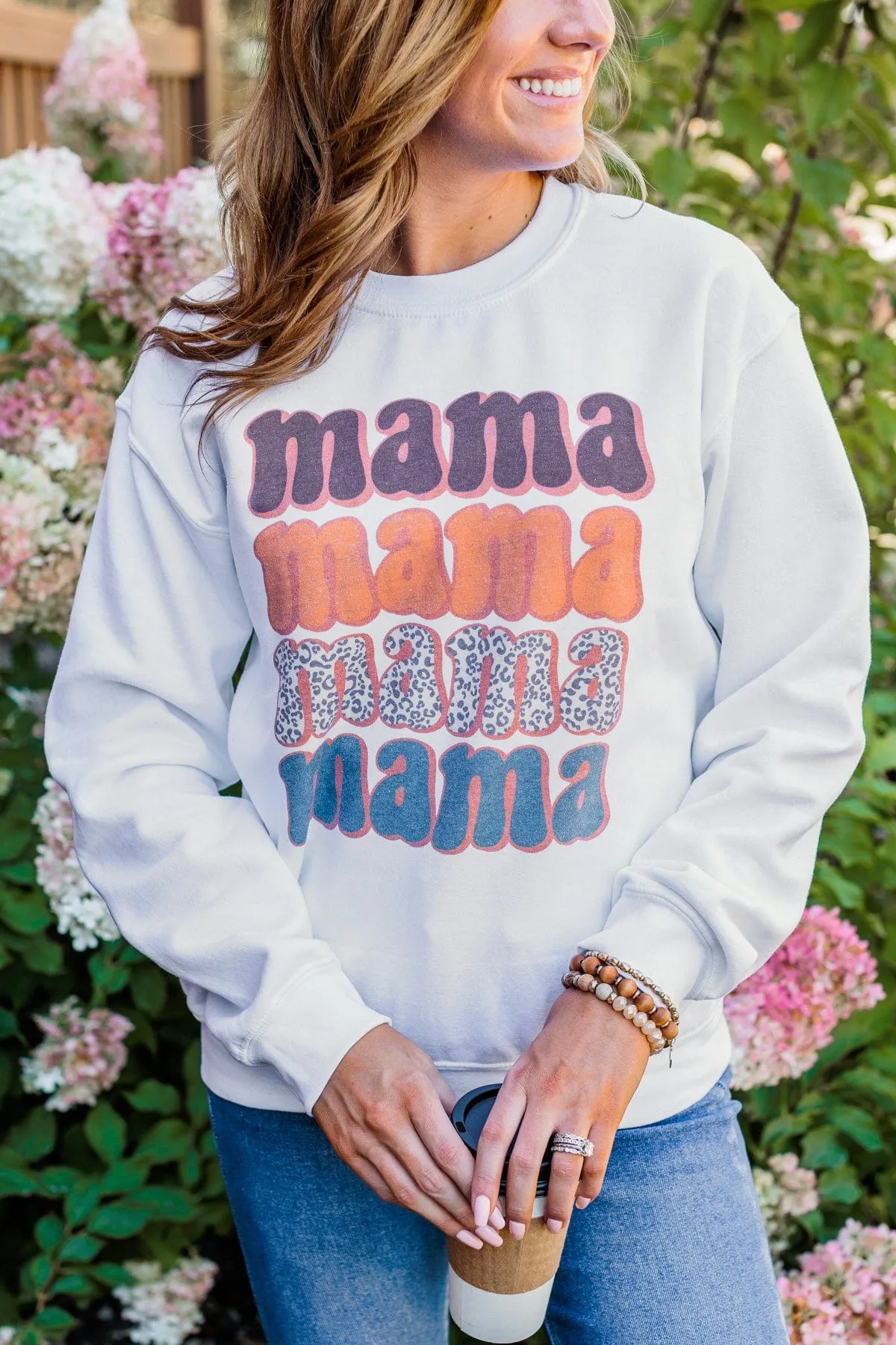 Express Your Love "Mama" Crew Neck- White
