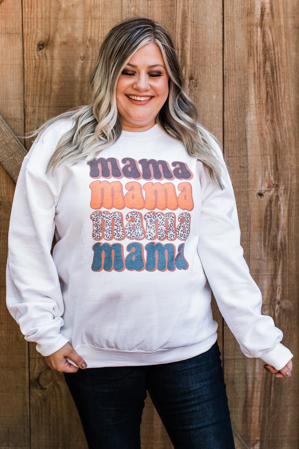 Express Your Love "Mama" Crew Neck- White
