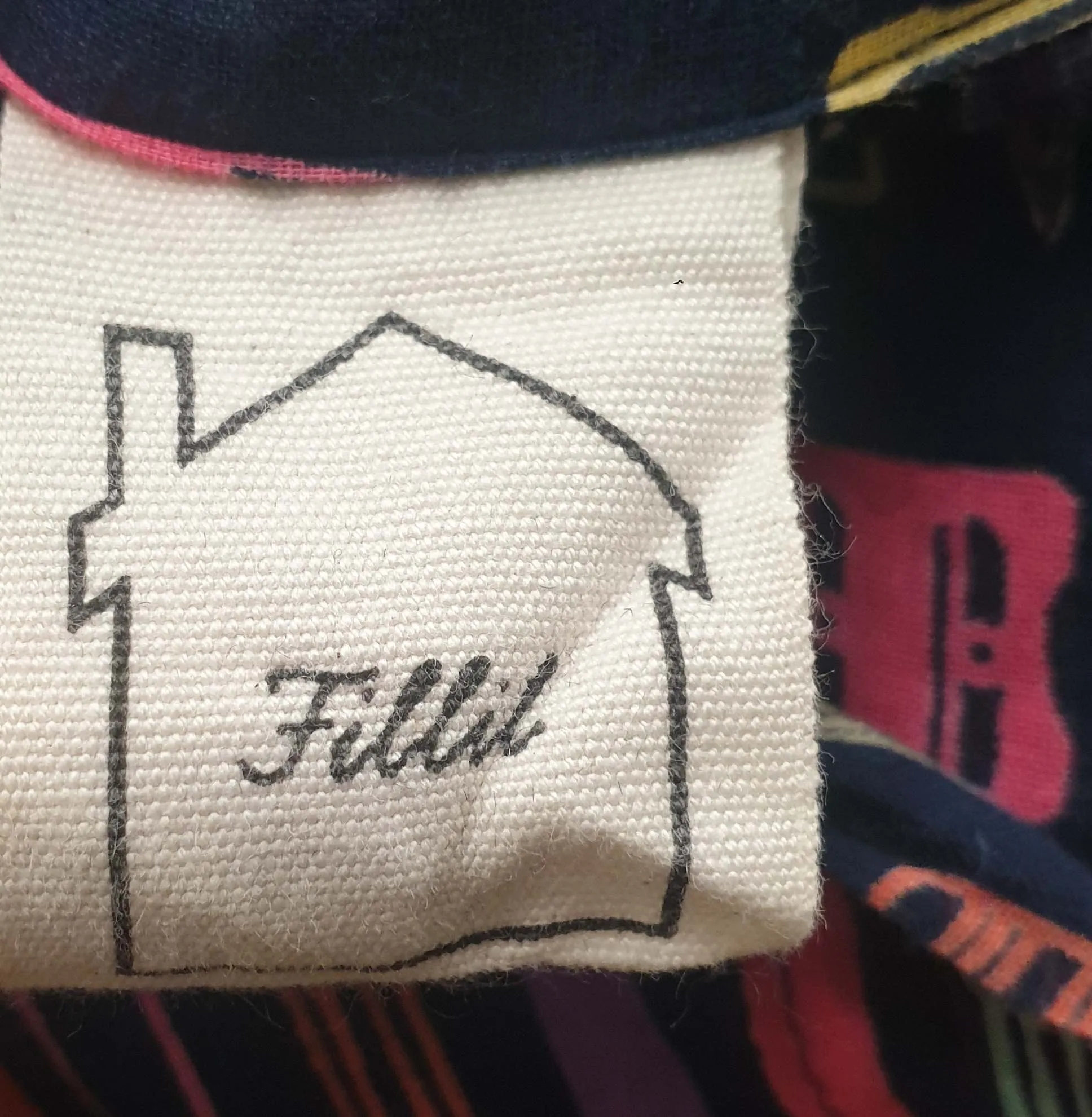Fillil navy cotton shirt with cute pencil print fits 20-22