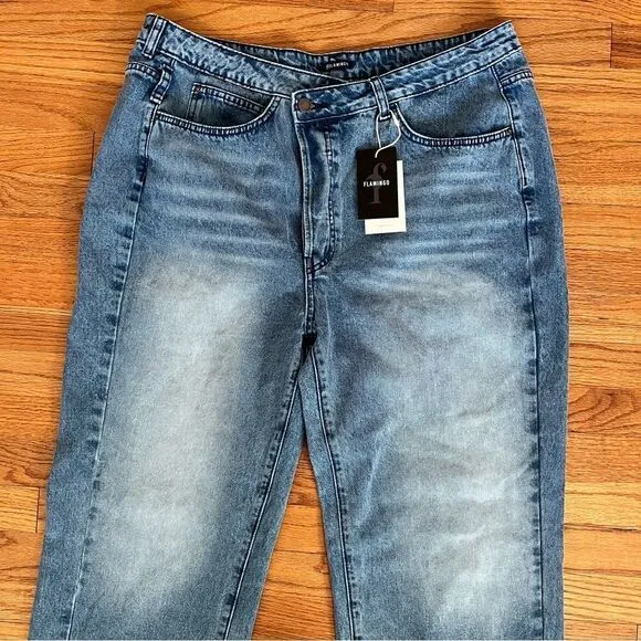 Flamingo Jeans Button Fly Straight 5 Pocket Whiskered Size XXL