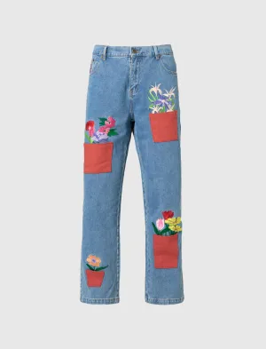 FLOWER POTS DENIM JEAN