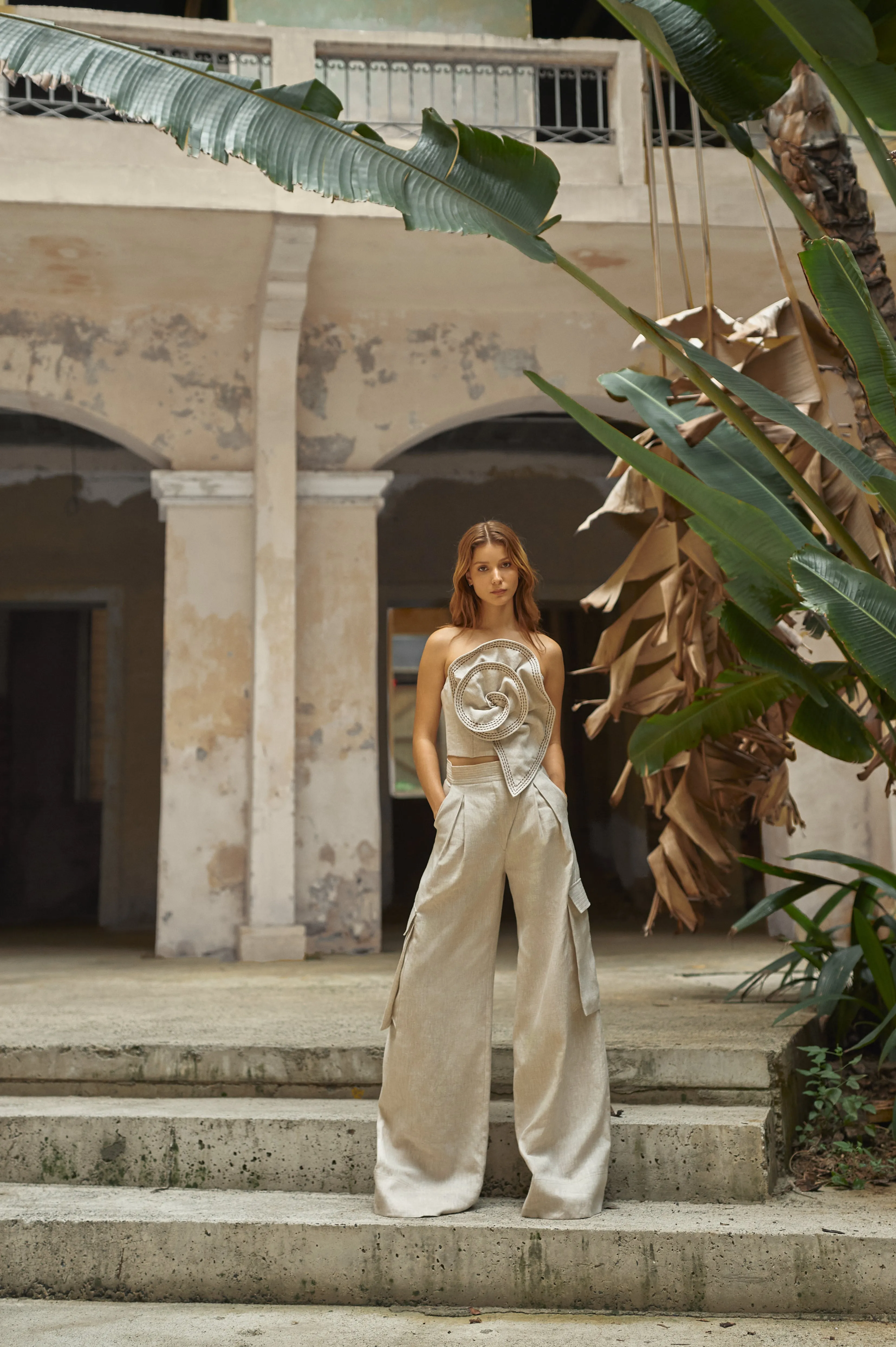 Fossiles Embroidered Crop Top