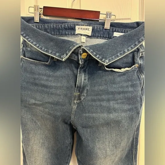 Frame Denim Jeans,  Le High Straight Fold Over Waist, Size 28 in Stallis