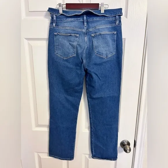 Frame Denim Jeans,  Le High Straight Fold Over Waist, Size 28 in Stallis