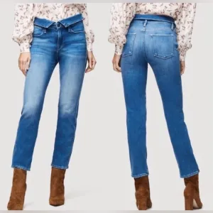 Frame Denim Jeans,  Le High Straight Fold Over Waist, Size 28 in Stallis