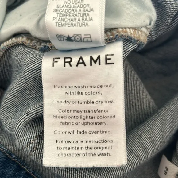 Frame Denim Jeans,  Le High Straight Fold Over Waist, Size 28 in Stallis