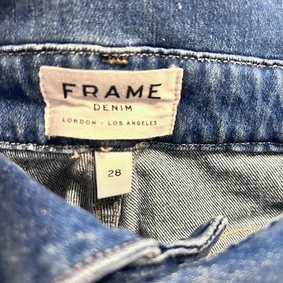 Frame Denim Jeans,  Le High Straight Fold Over Waist, Size 28 in Stallis