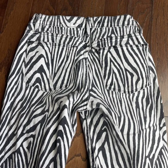 FRAME Le High Straight-Leg Zebra Jeans high rise women's size 25 cotton