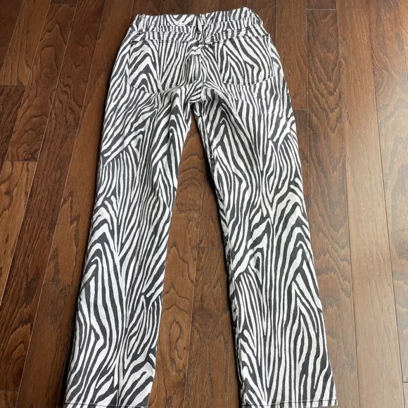 FRAME Le High Straight-Leg Zebra Jeans high rise women's size 25 cotton
