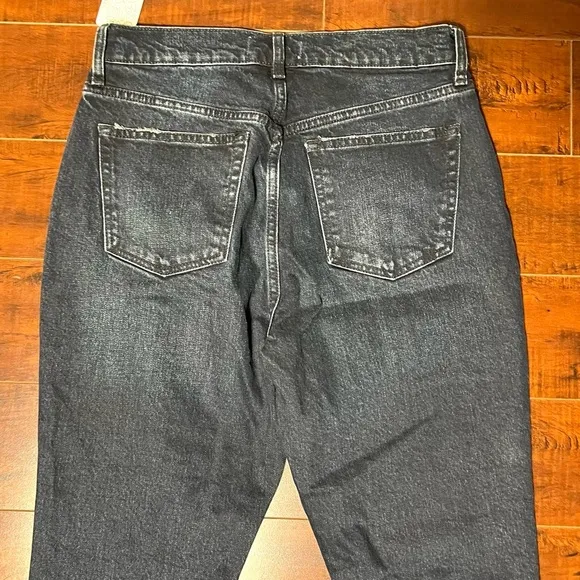 FREE PEOPLE We The Free Denim High Rise Distressed Black Raw Hem Jeans Size 29