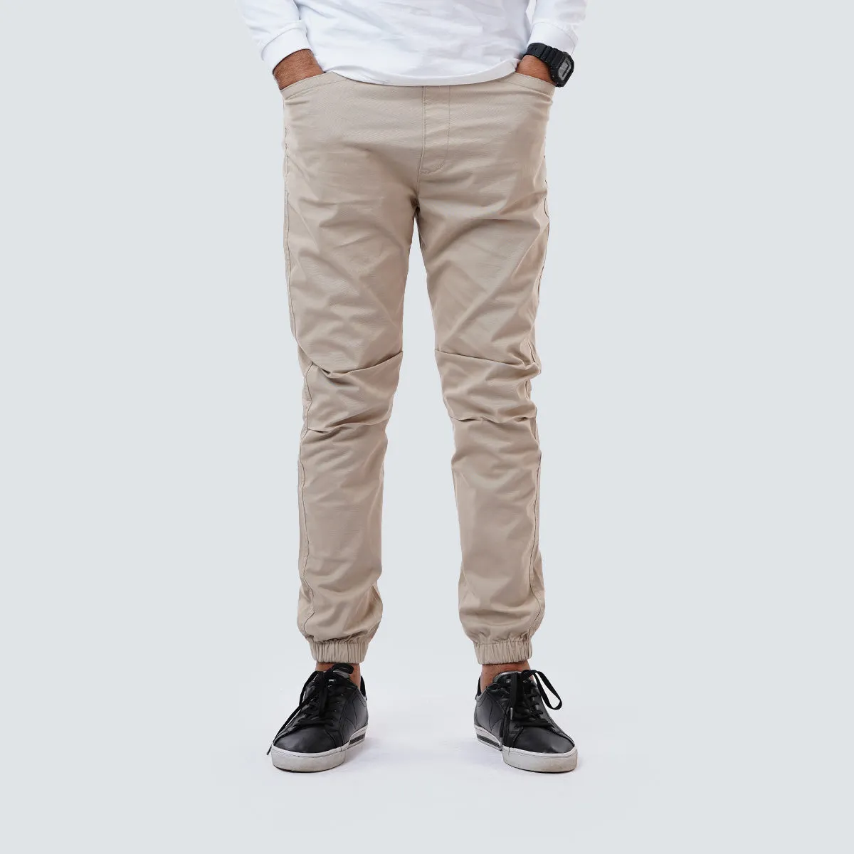 Gabardine Jogger . Beige