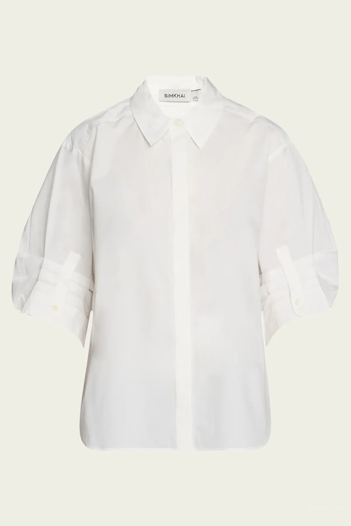 Gemma Three Quarter Sleeve Shirt in White