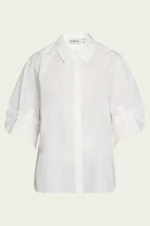 Gemma Three Quarter Sleeve Shirt in White