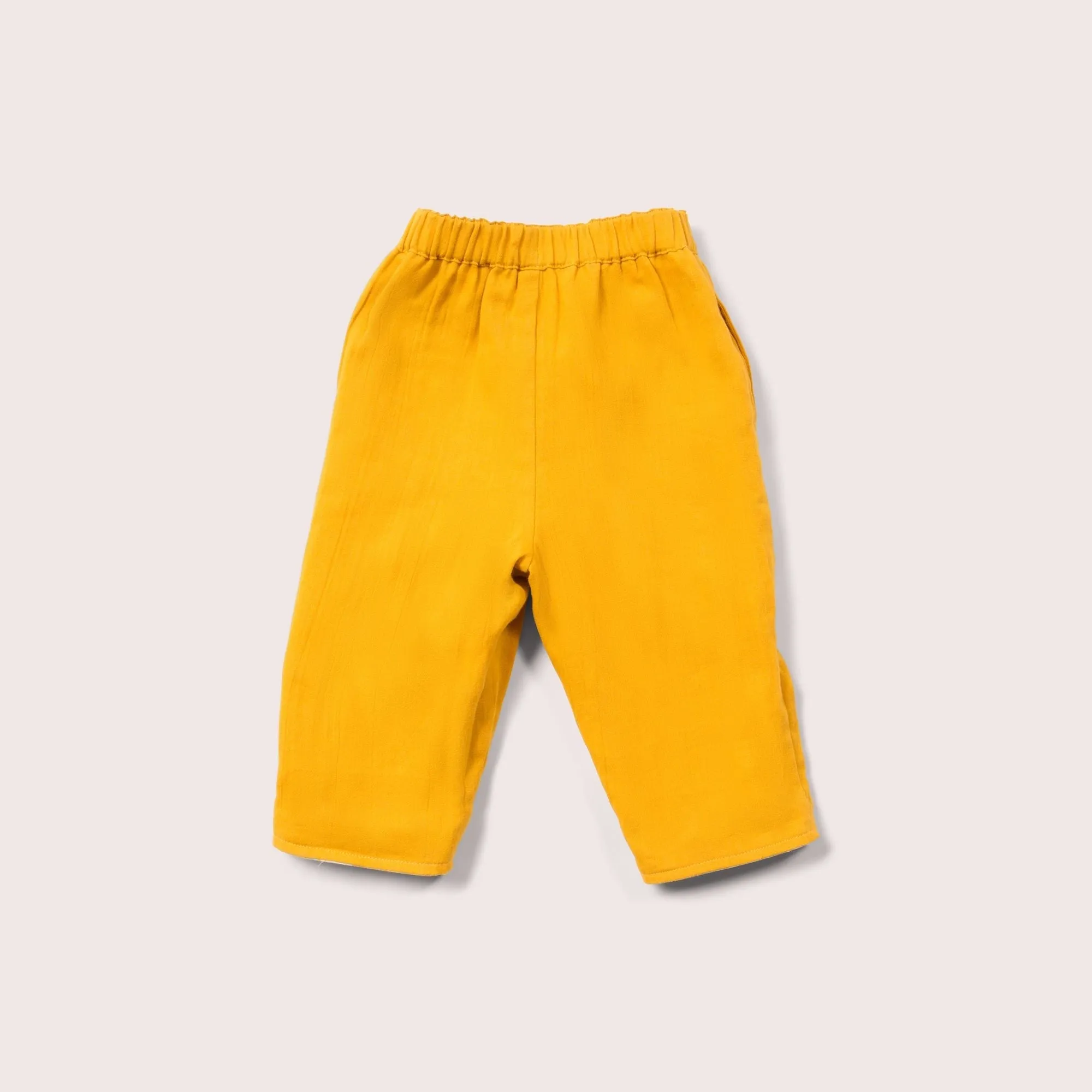 Gold & Blue Checkered Reversible Pull On Trousers