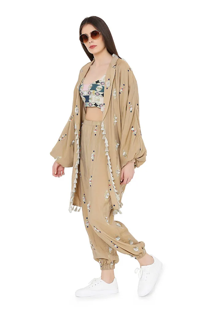 Gold Brocade Jogger Set
