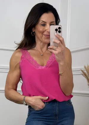 Golda Fuchsia Lace Trim Cami