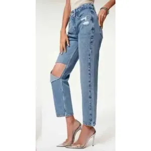 Good American '90s Duster Straight Leg Jeans In Blue950 6/28 NWT