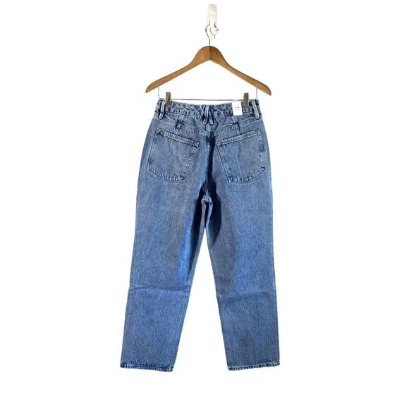 Good American '90s Duster Straight Leg Jeans In Blue950 6/28 NWT