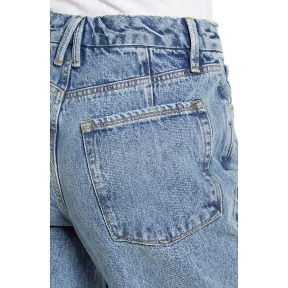 Good American '90s Duster Straight Leg Jeans In Blue950 6/28 NWT