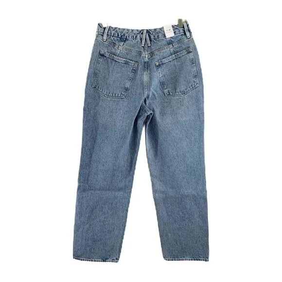 Good American '90s Duster Straight Leg Jeans In Blue950 6/28 NWT