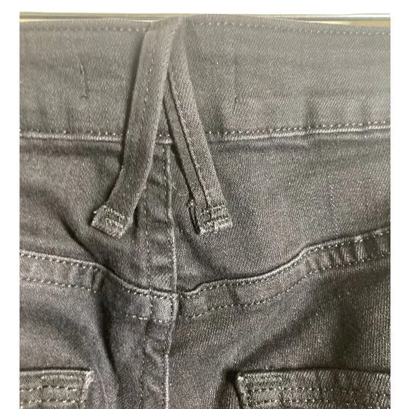 Good American Black Straight Leg Ankle Lace Up Ribbon Jeans GASLALU452