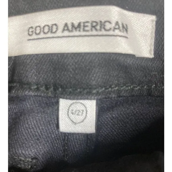 Good American Black Straight Leg Ankle Lace Up Ribbon Jeans GASLALU452