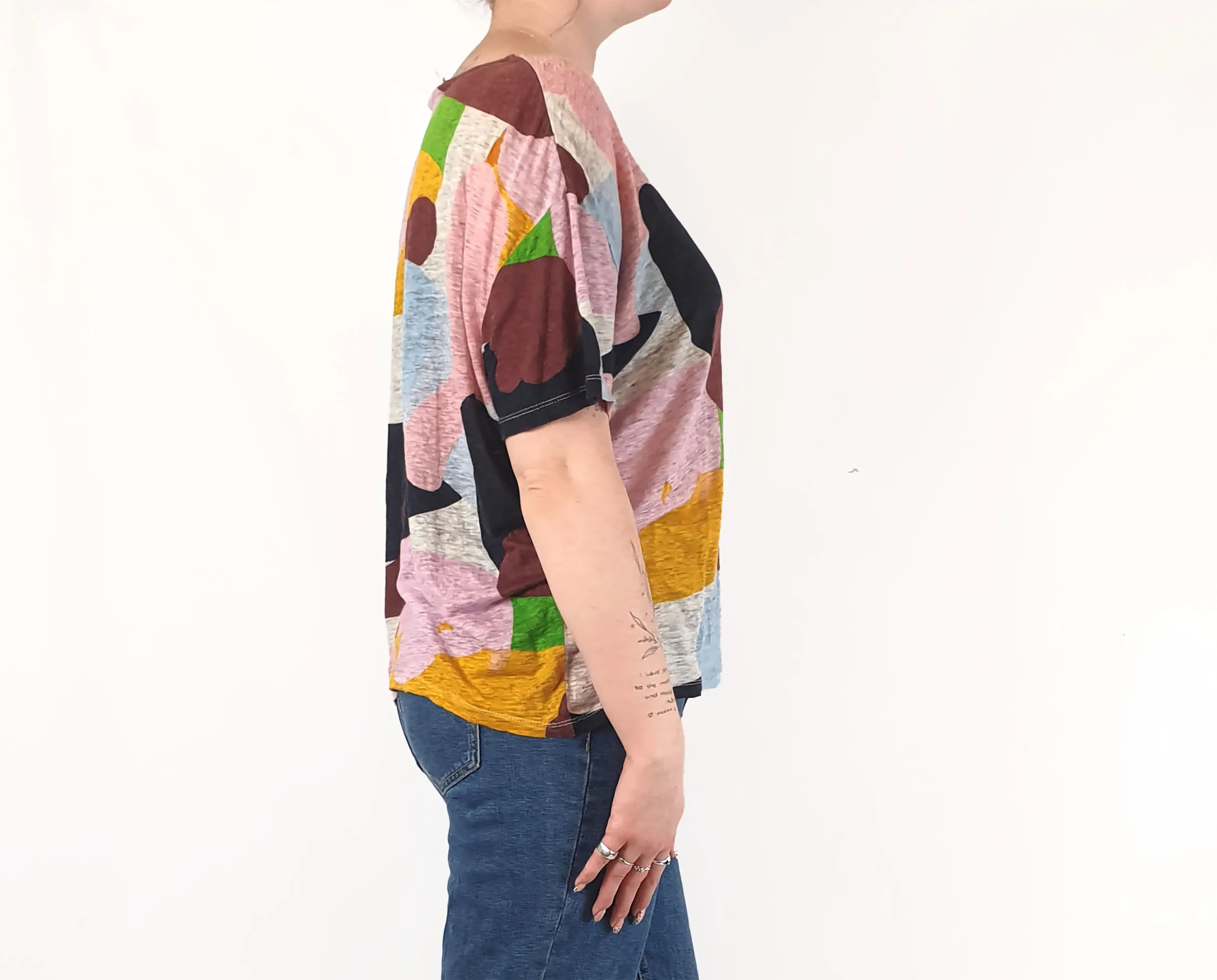 Gorman   Katie Eraser colourful linen top size 12
