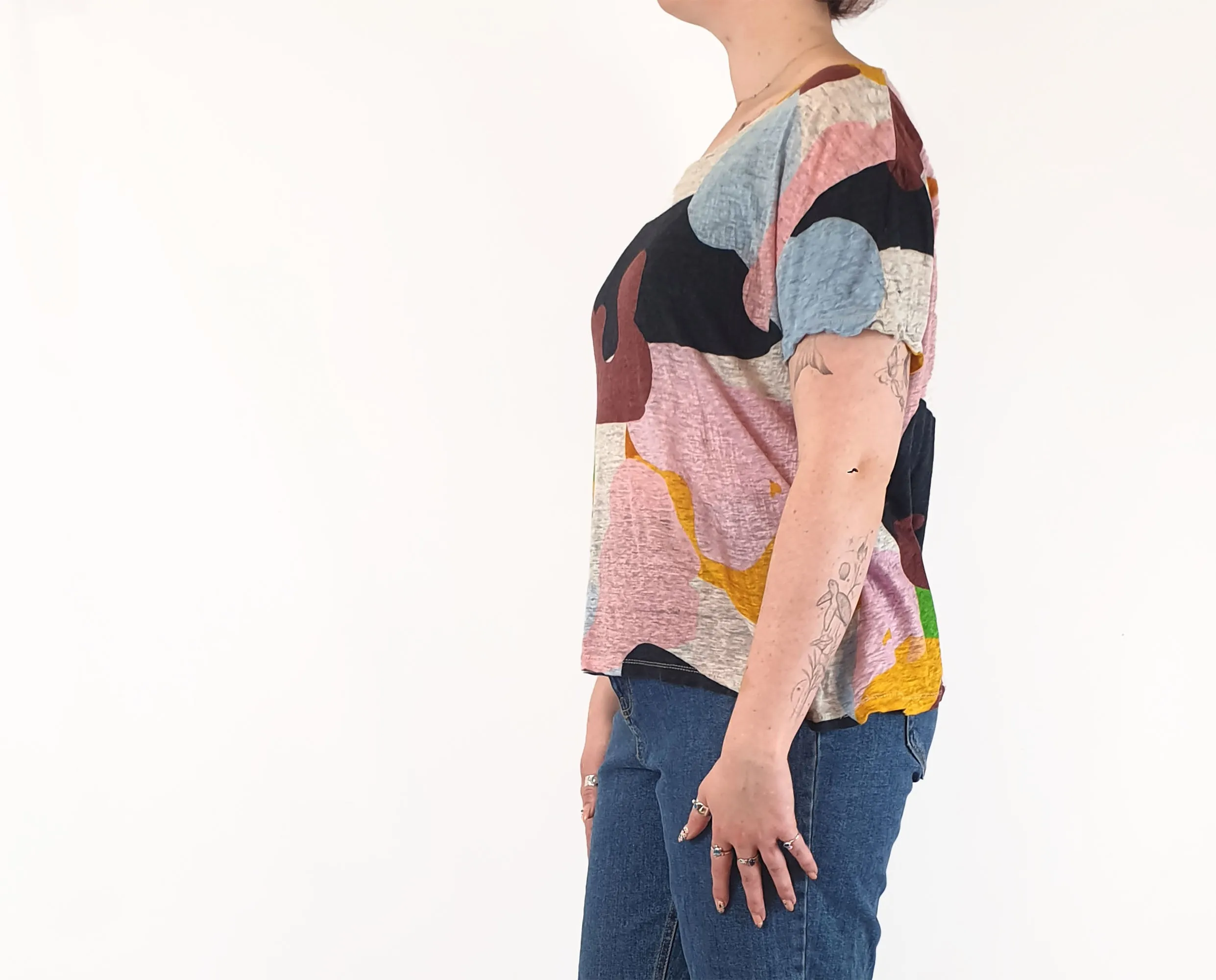 Gorman   Katie Eraser colourful linen top size 12