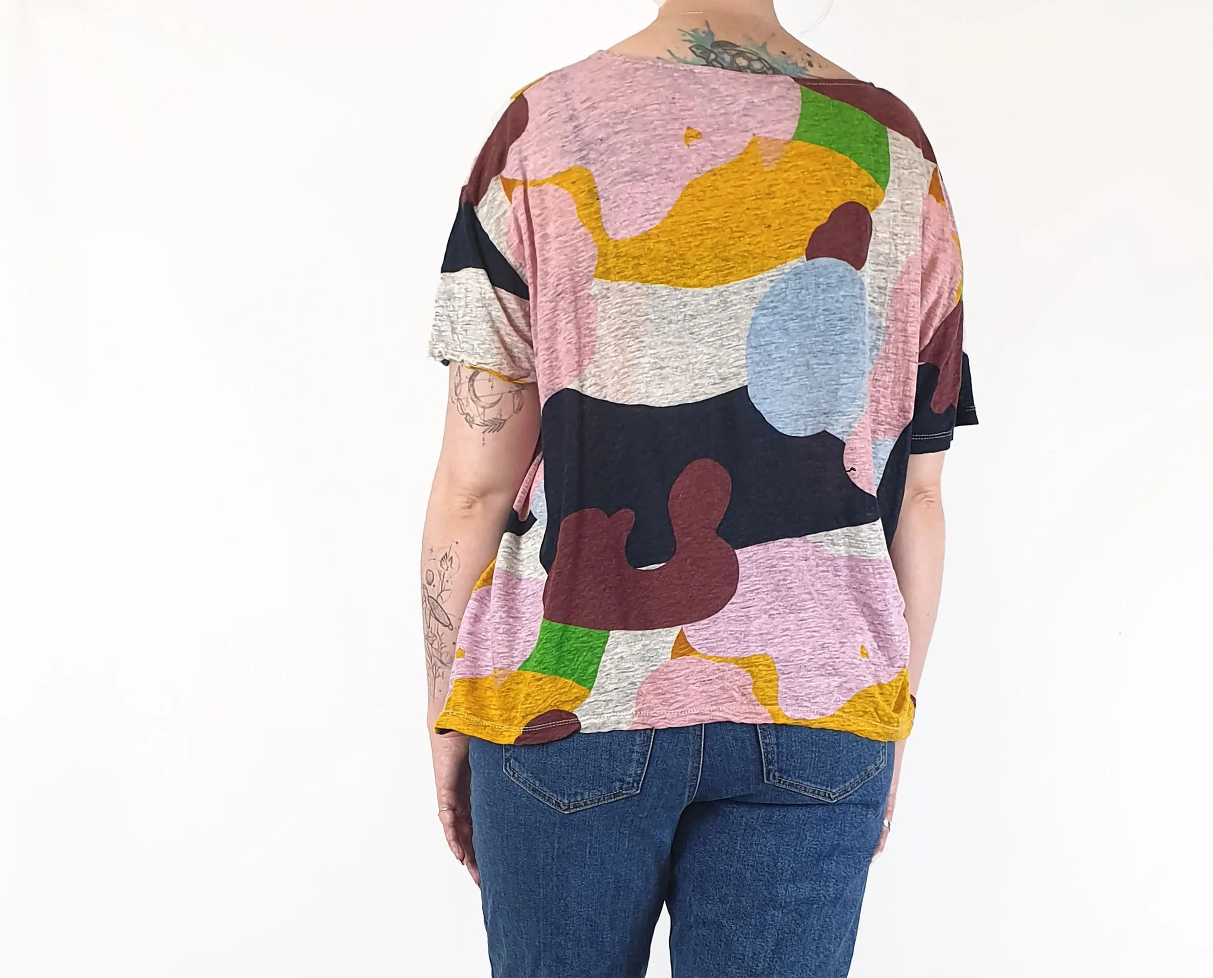 Gorman   Katie Eraser colourful linen top size 12