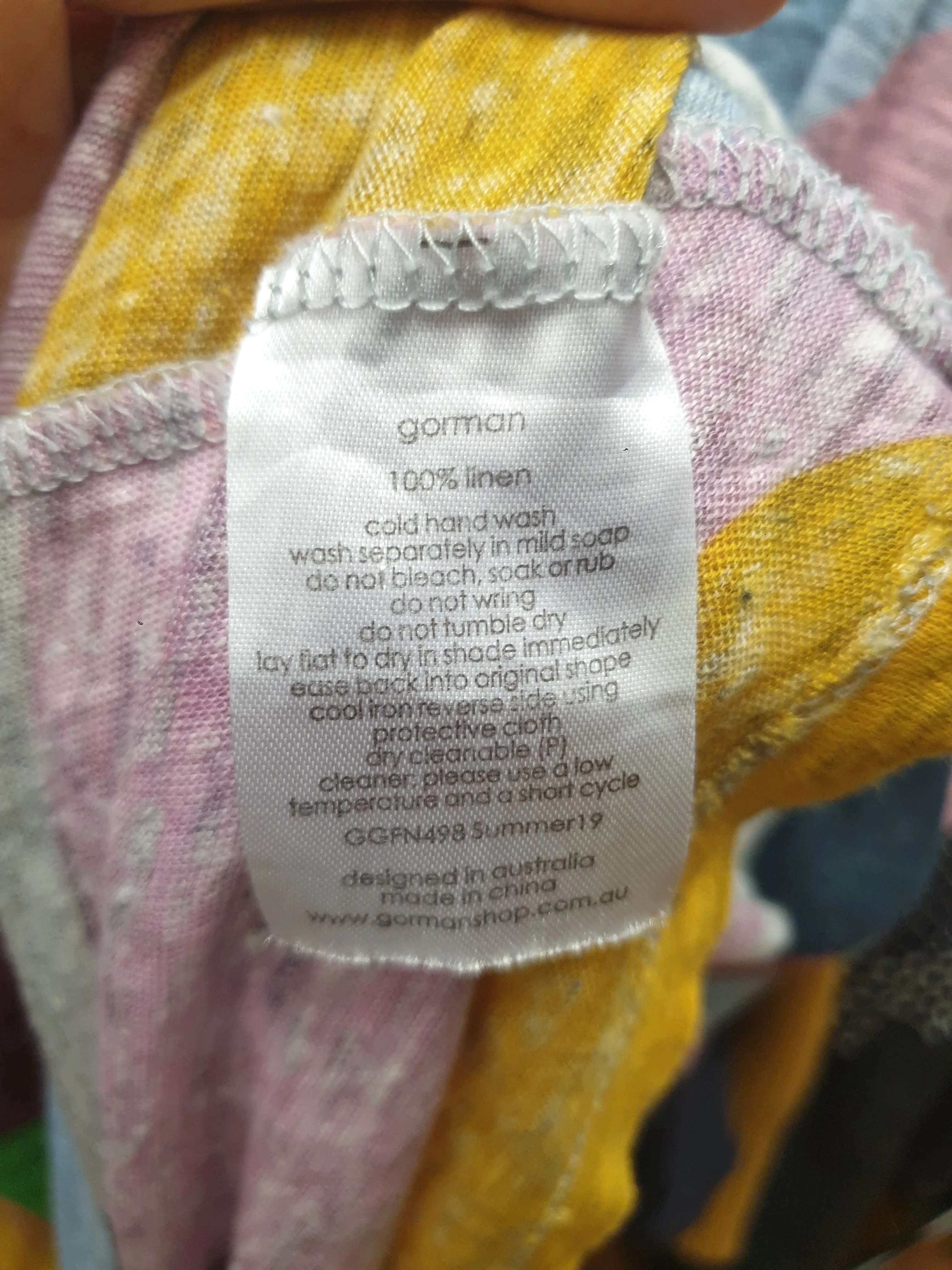 Gorman   Katie Eraser colourful linen top size 12